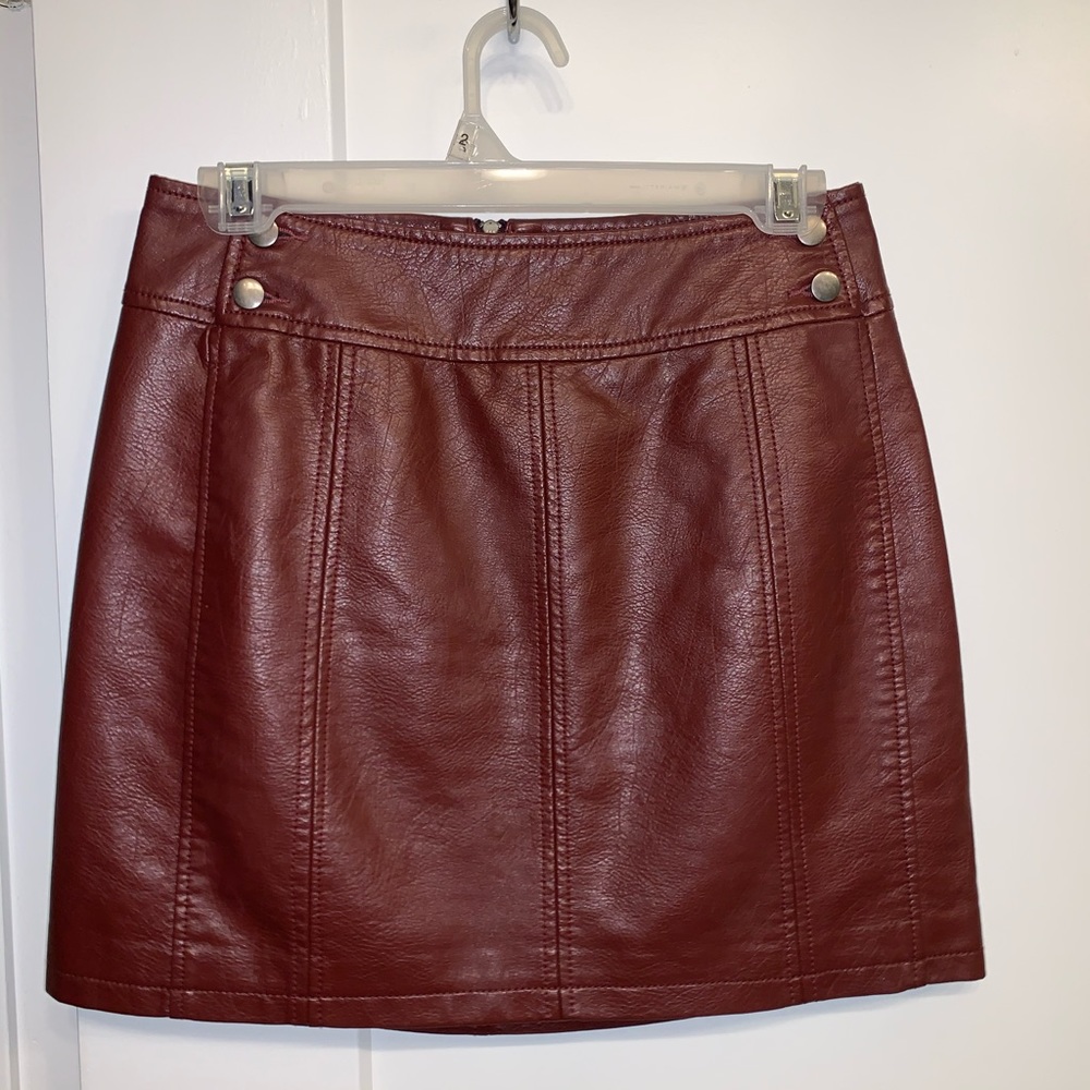 Free People leather mini skirt